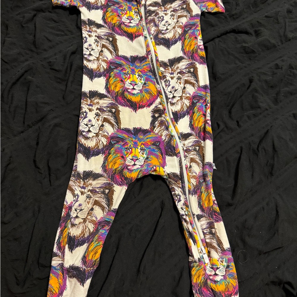 Colorful Lion Print Kids Pajama Set